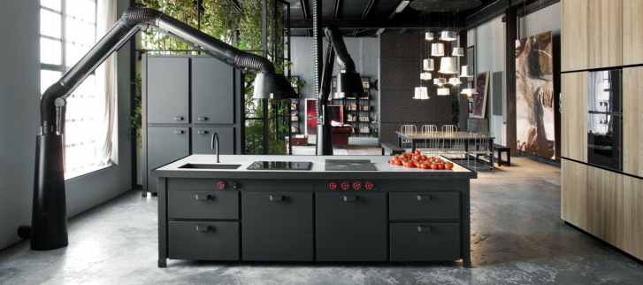 Bucătăria în stil industrial - caracteristici și elemente cheie care definesc acest design unic