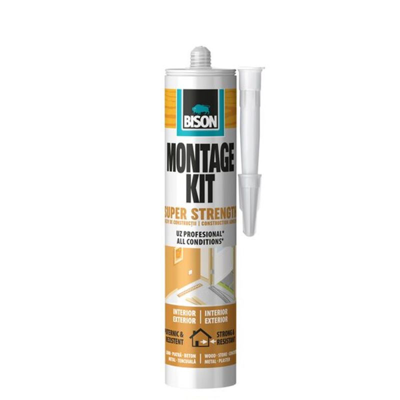 ADEZIV PENTRU CONSTRUCTII BISON MONTAGE KIT SUPER STRENGHT 350 GR