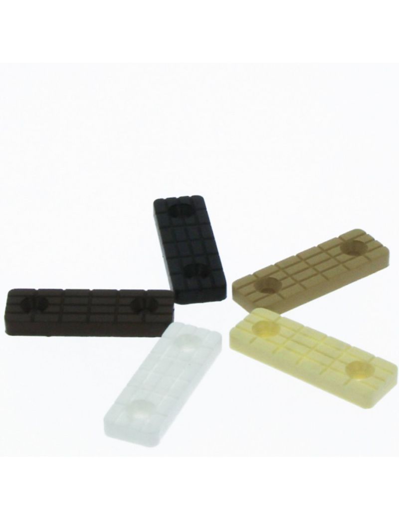 Alunecator din plastic rectangular, alb (100 buc)