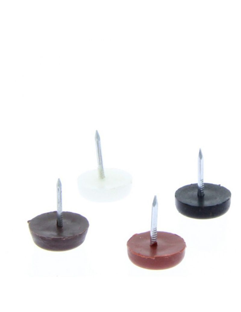 Alunecator din plastic rotund cu fixare cui, maro (500 buc)