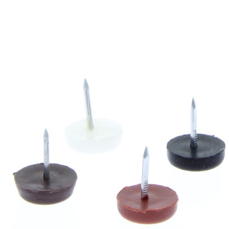 Alunecator din plastic rotund cu fixare cui, negru