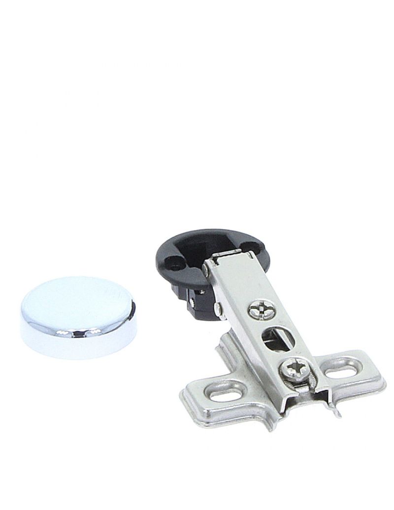 Balama HDD aplicata 95 grade pentru usi sticla cu capac rotund crom (4 buc)