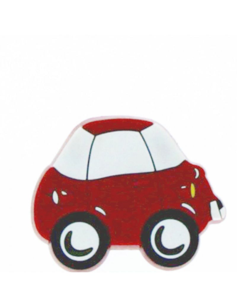Buton masina rosu/alb din plastic flexibil 38750 (2 buc)