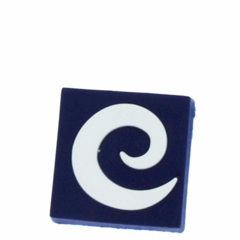 Buton mobila patrat albastru/alb din plastic flexibil 38752
