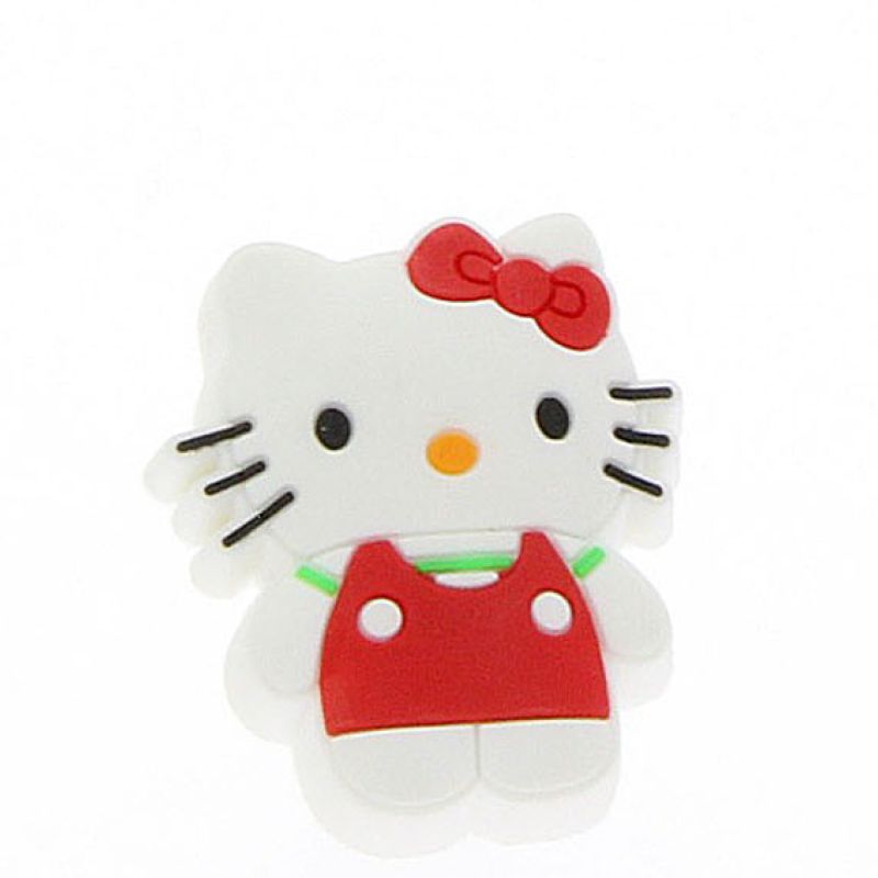 Buton mobila pisica alb/rosu din plastic flexibil 38768