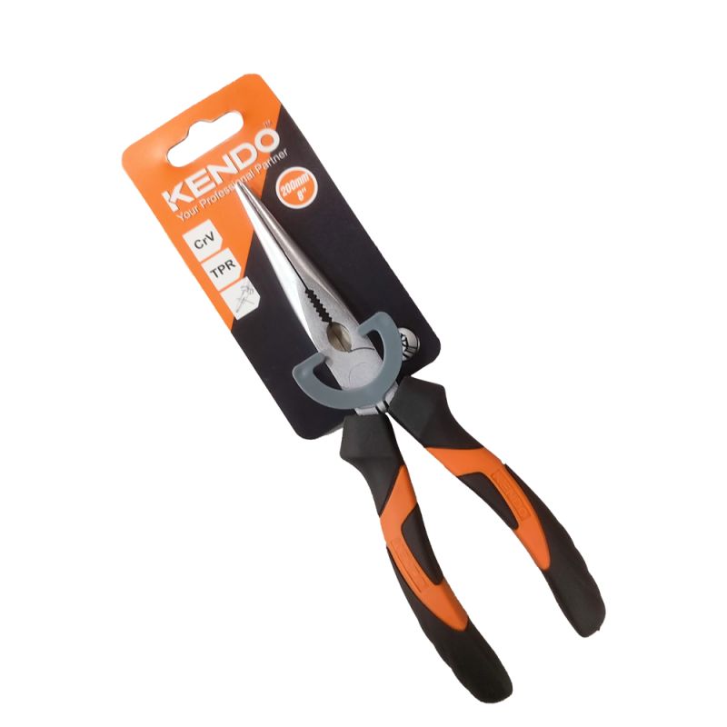 Cleste cu falci drepte alungite Kendo CRV 200 mm nichelat manere ergonomice