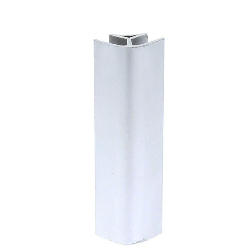 Coltar din plastic 90 grade pentru plinta H100, argintiu cu striatii