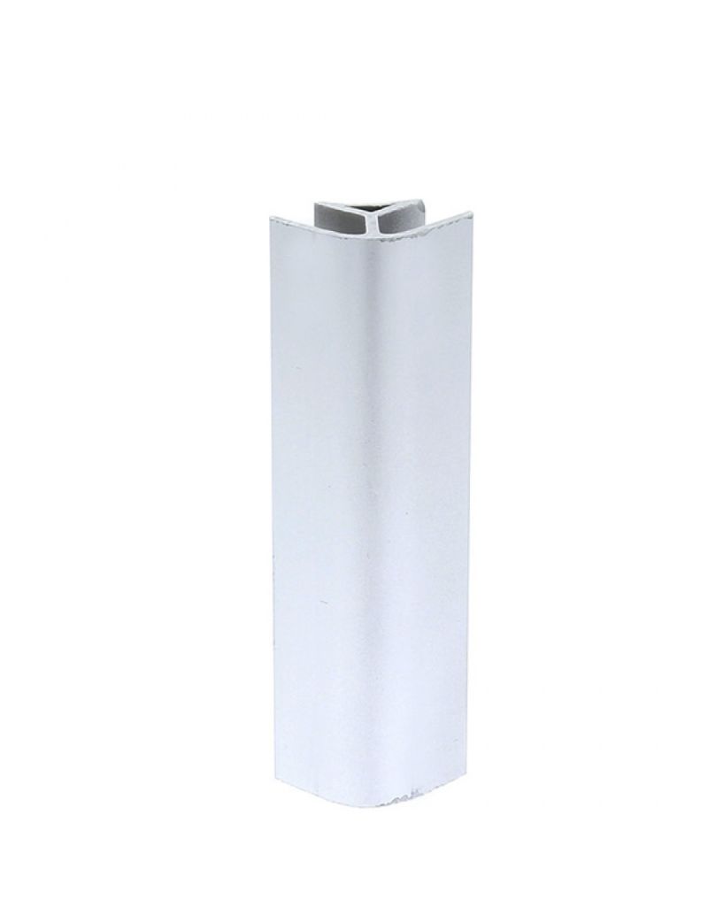 Coltar din plastic la 90 grade pentru plinta H 120 cu striatii, argintiu (4 buc)