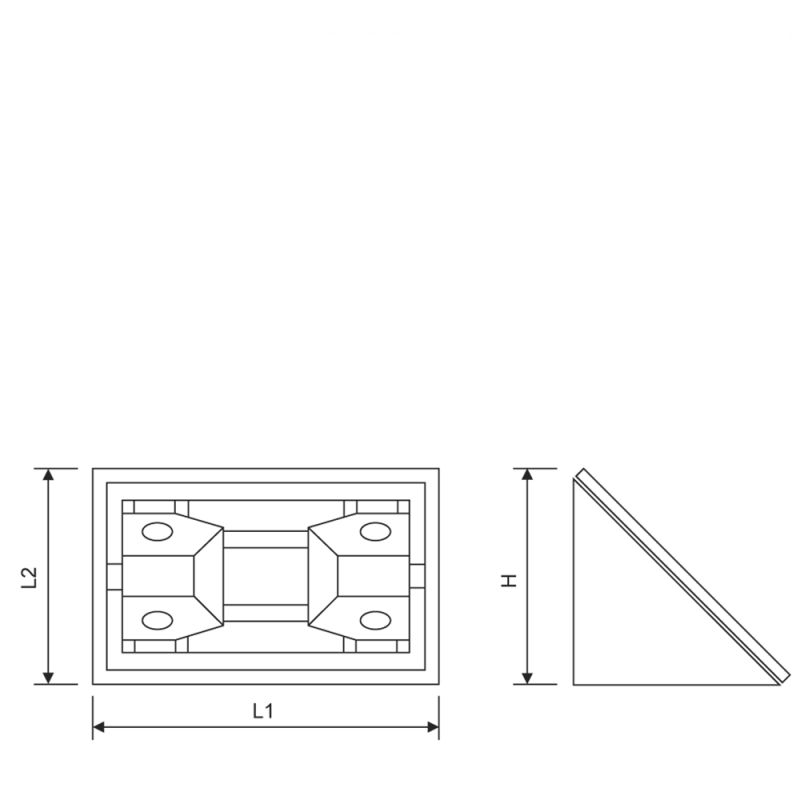 Coltar din plastic triunghiular cu capac, negru (10 buc)