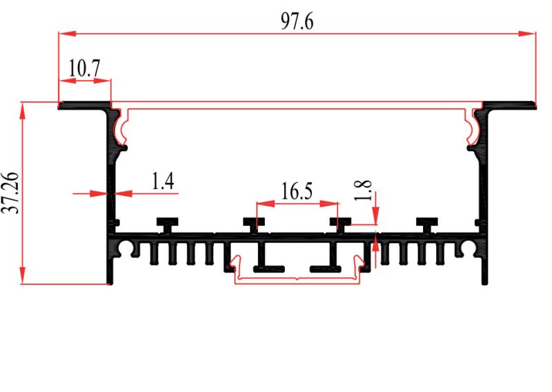 Corp pentru iluminat din profil aluminiu, cu capac din PVC, L~2m, pentru benzi LED cu latime 15 mm (nu include banda LED)