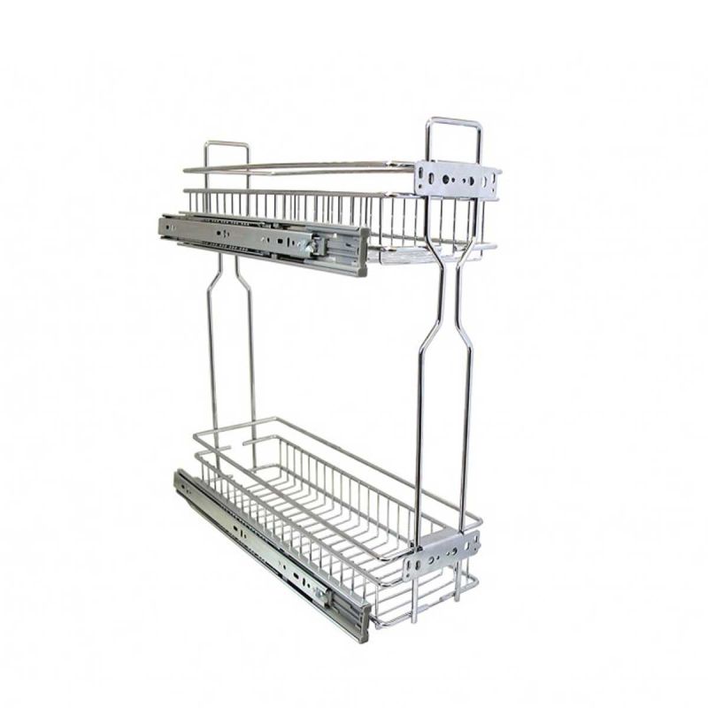 Cos Jolly Konig reglaj 3D, 15x45 culisare laterala cu glisiera cu bile si amortizare pentru corp de 200 mm crom