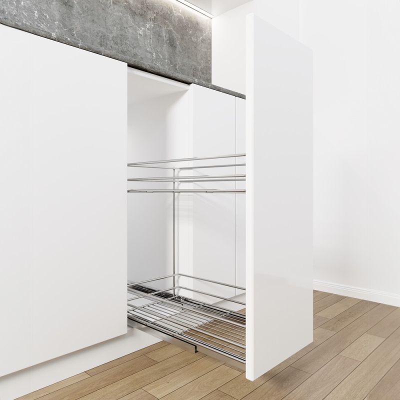 Cos Jolly Konig reglaj 3D 340x470, culisare jos cu glisiera SINCRON, extragere totala, corp de 400 mm, crom
