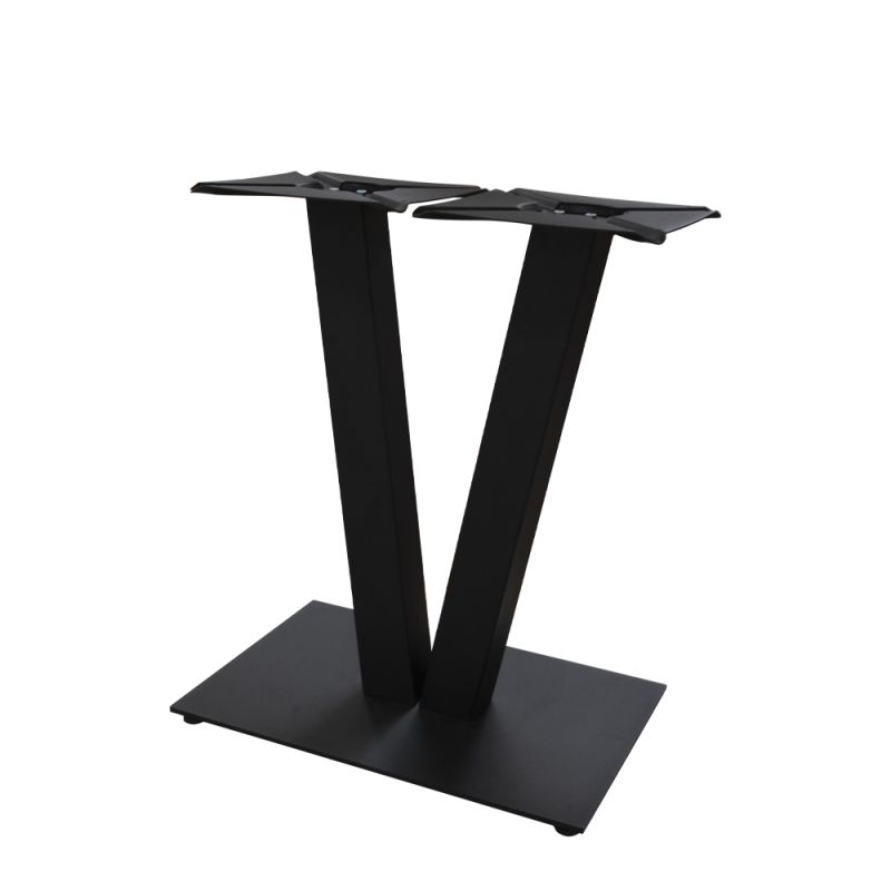 Picior central Victory din otel cu baza dreptunghiulara H720x80x80, negru