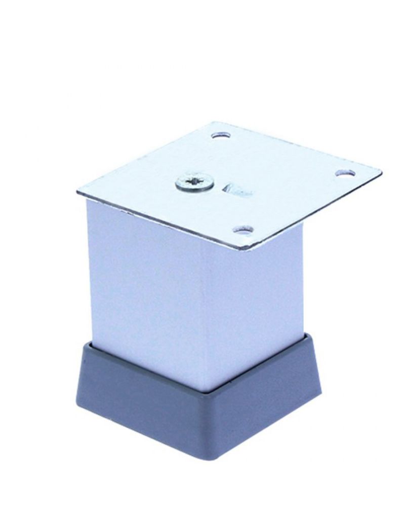 Picior patrat Uberto reglabil din aluminiu H60x40x40, satinat (4 buc)