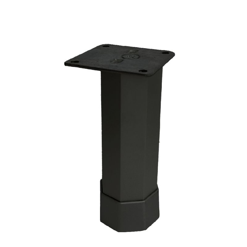 Picior sofa Octa octogonal reglabil din aluminiu H50x40, negru