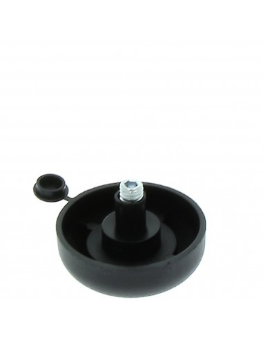 Picior sofa Zeno rotund reglabil din plastic H17xD47, negru (4 buc)