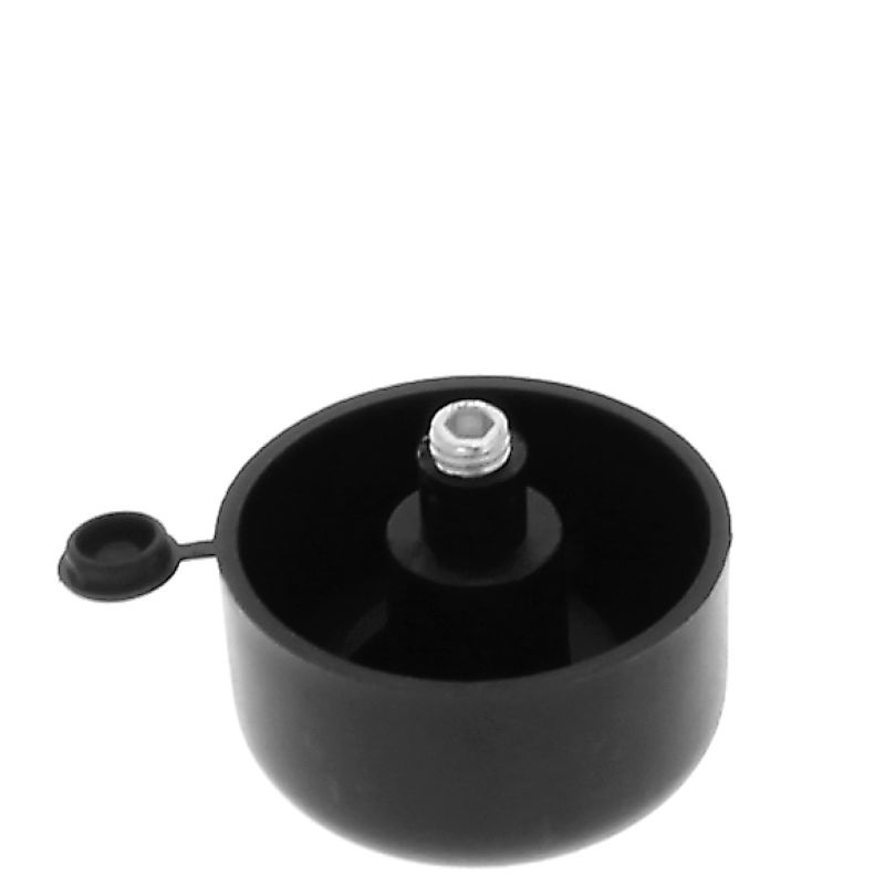 Picior sofa Zeno rotund reglabil din plastic (negru) H27xD47