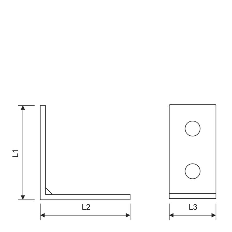 Placuta unghiulara din metal 50 x 50 mm
