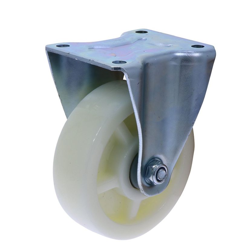 Rola din nylon D125 cu flansa metalica fixa pentru carucior marfa, 400 kg