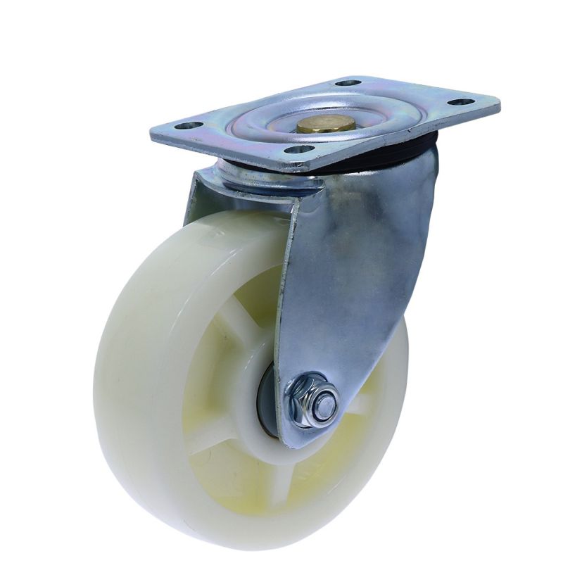 Rola din nylon D125 cu flansa metalica pentru carucior marfa, 400 kg