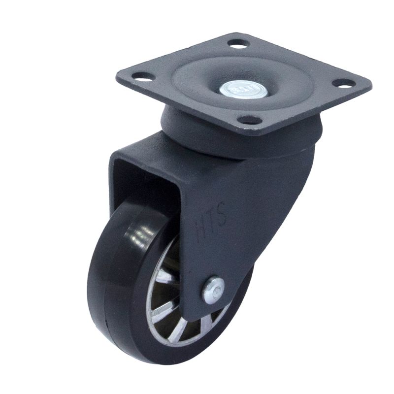 Rotila din plastic antracit-crom D50 cu flansa metalica, 40 kg