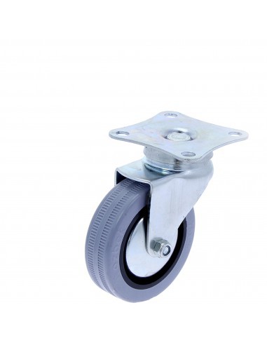 Rotila din plastic gri D75 cu flansa metalica, 50 kg (4 buc)