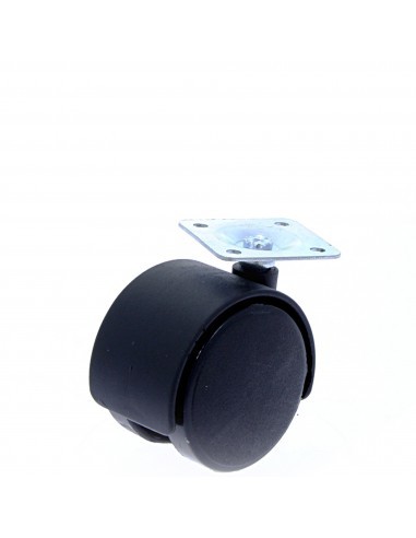 Rotila din plastic negru D40 cu flansa metalica, 20 kg (4 buc)