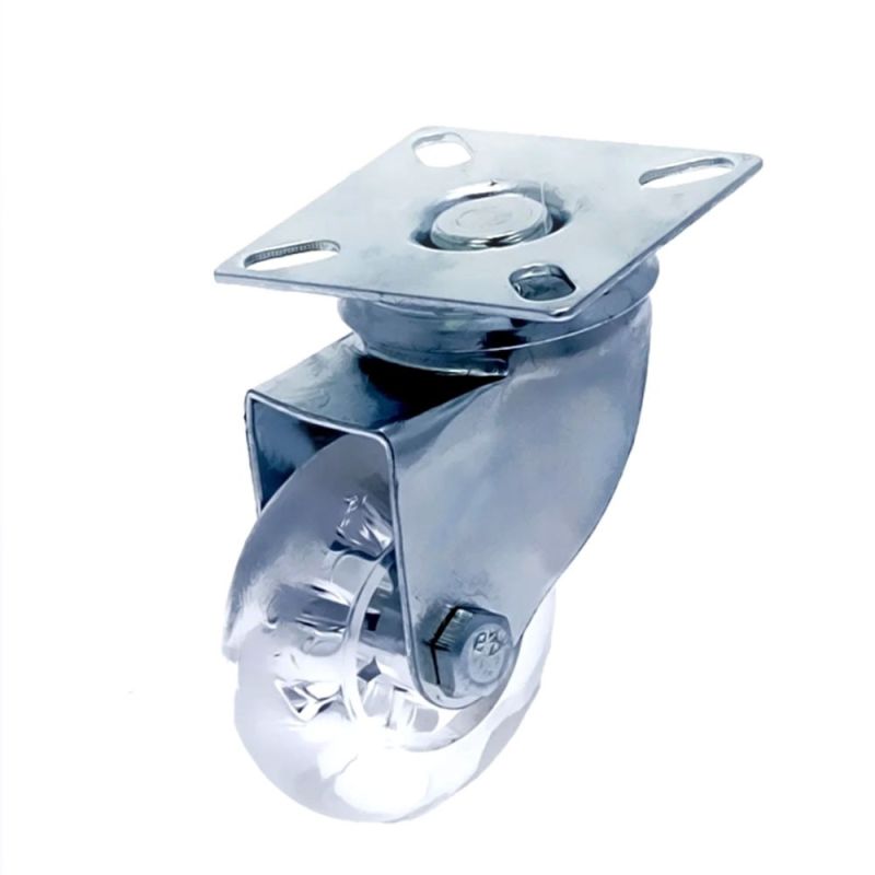 Rotila din silicon transparent D50 cu flansa metalica, 40 kg