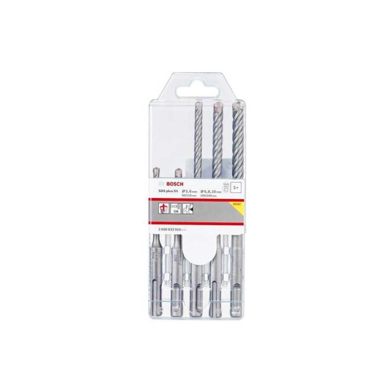 Set 5 burghie BOSCH SDS-plus-5X 5/6/6/8/10mm