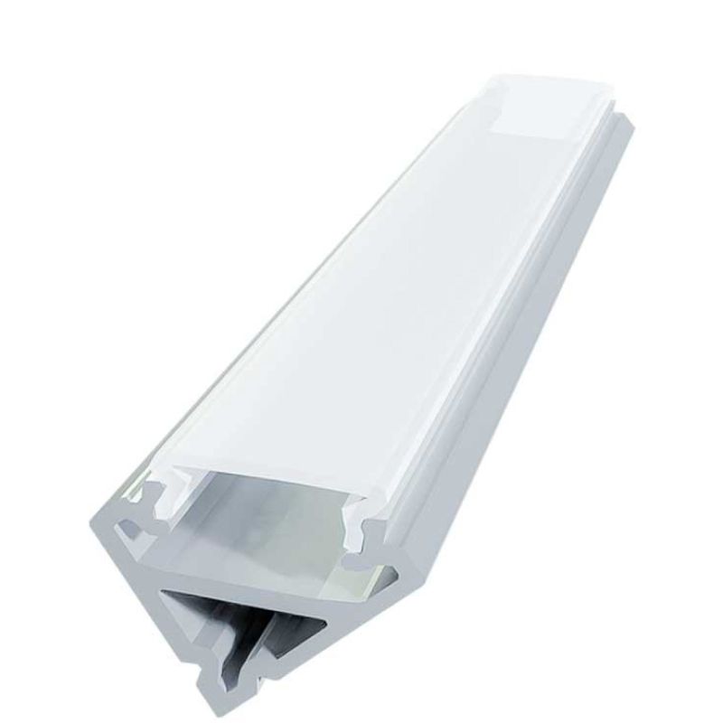 Set profil LED PVC dispersor + aluminiu aparent triunghiular 2.5 ml