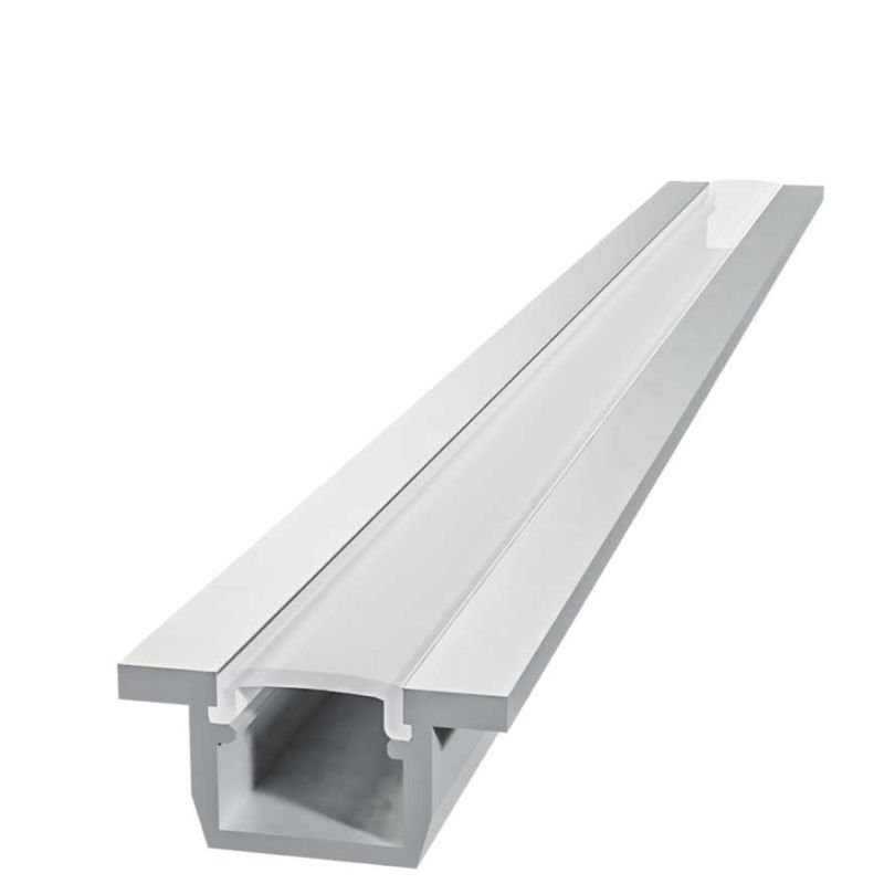 Set profil LED PVC dispersor + aluminiu incastrat tip U 2.5 ml