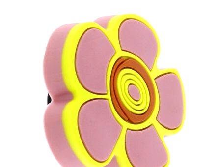 Buton floare roz din plastic flexibil