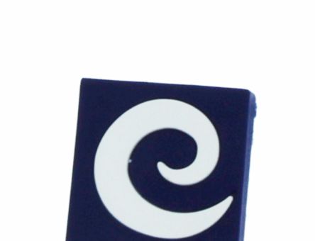 Buton mobila patrat albastru/alb din plastic flexibil 38752