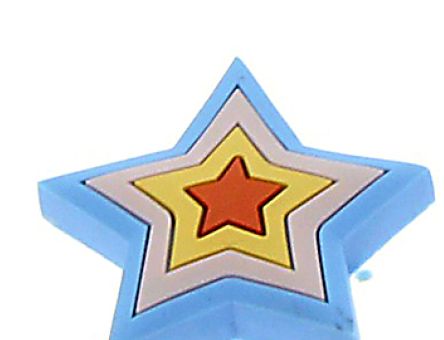 Buton stea bleu mica din plastic flexibil 38746