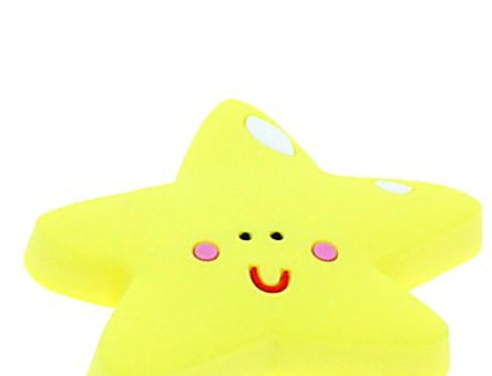 Buton stea galbena mare din plastic flexibil 38756