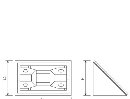 Coltar din plastic triunghiular cu capac, negru (10 buc)