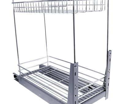 Cos Jolly Konig reglaj 3D, 15x45 culisare jos cu glisiera cu bile pentru corp de 200 mm crom