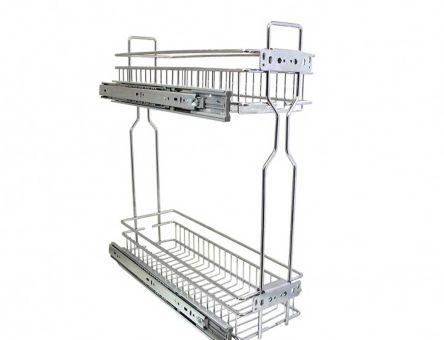 Cos Jolly Konig reglaj 3D, 15x45 culisare laterala cu glisiera cu bile si amortizare pentru corp de 200 mm crom