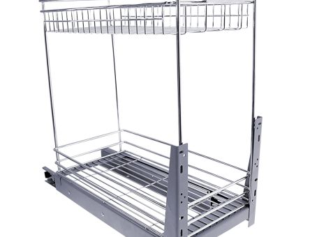 Cos Jolly Konig reglaj 3D, 23x45 culisare jos cu glisiera cu bile pentru corp de 300 mm crom