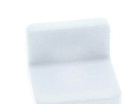 Demontabil din metal tip L cu masca din plastic, alb