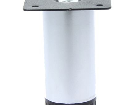 Picior sofa Ino rotund reglabil din otel H80xD38, satinat