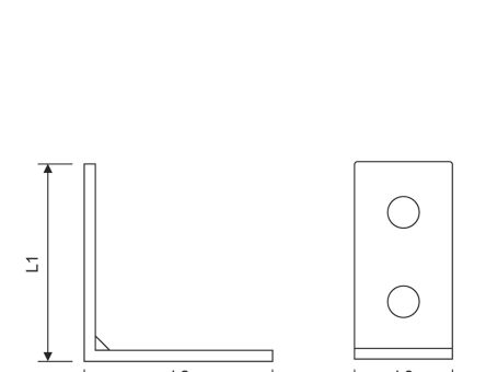 Placuta unghiulara din metal 50 x 50 mm