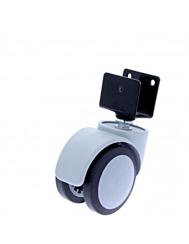 Rotila din plastic gri-negru D50 cu flansa metalica 'U', 30 kg (4 buc)