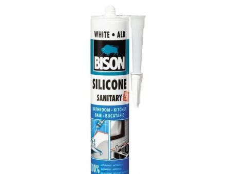 SILICON SANITAR BISON 280 ML, ALB