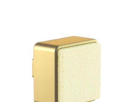 Buton Terra din metal 1682.139.000, auriu cu piele bej